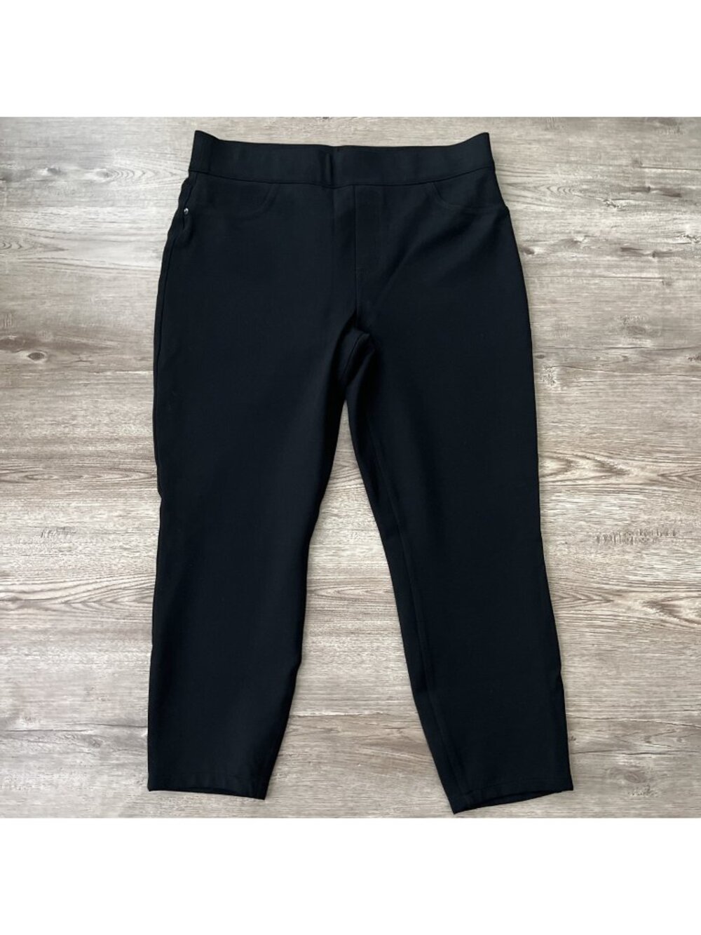Spanx Four Pocket Perfect Ankle Pant Womens XL Petite Black Ponte